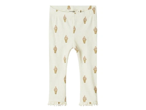 Lil Atelier leggings turtledove med vaffelis